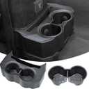 2-in-1 Jeep Rear Cup Holder with Removable Anti-Slip Pad and Dual Drink Tray, Floor Console Mounted Organizer with OEM-Style Fit, Easy to Install, Compatible with Jeep JL JLU & Gladiator JT 20182026