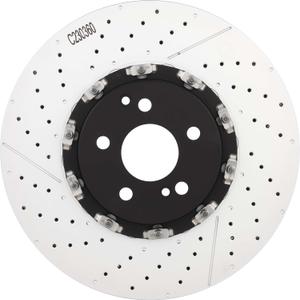 Brembo 09.9764.23 Floating two piece UV Coated vented drilled + Slotted Front Brake Rotor MERCEDES-BENZ OE# A2194210212