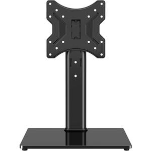 TVON Universal TV Stand Base, Swivel Table Top TV Stand for 20-43 inch TVs/Monitors with 4 Level Height Adjustment and Tempered Glass Base, Holds up to 88 Lbs, VESA 200x200mm