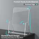 Acrylic Brochure Holder 8.5 x 5.5 Inch, 4 Pack, Bi-fold Flyer Desk Holder | Clear, Brochure Display Stands, for Pamphlets, Magazines, Leaflets, Literatures, Booklets, Countertop Organizer, Office