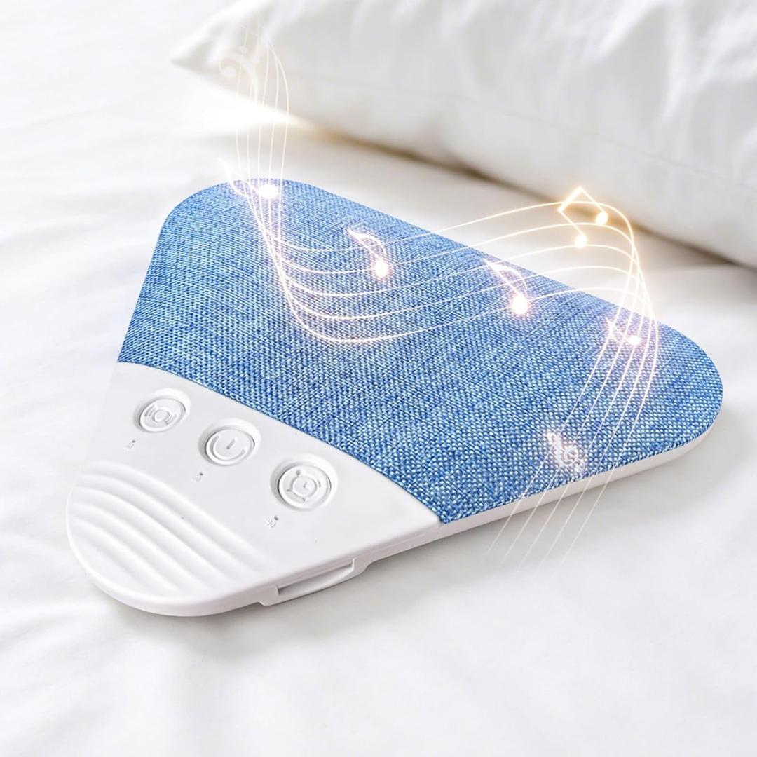 LENRUE Under Pillow Speaker for Sleeping, All New White Noise Bluetooth Pillow Speakers Under Pillow, Auto-Off Timer, Bluetooth 6.0, TF Slot, USB C Powered for Side Sleeper