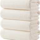 ecolook 4 Pack Microfiber Bath Towels, 31 x 63 inches Extra Large Bath Towel Set, Super Soft Highly Absorbent Bath Towels Set of 4, Quick Dry Lightweight Bathroom Towels for Spa, Pool, Gym, Beige