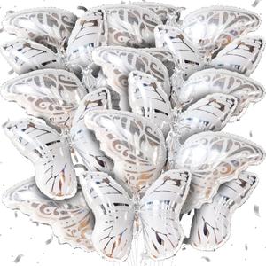 KatchOn, Big Butterfly Balloons - 38 Inch, Pack of 12, Helium Supported | Metallic & Mylar Butterfly Foil Balloons for Party Decorations