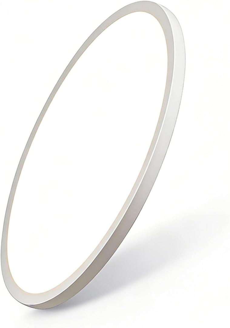 24 Inch Large Led Ceiling Light Flush Mount, 55W, 5500LM, 3000K/4000K/6000K CCT Selectable, B Right Close to Ceiling Round Flat Panel Light for Bedroom,Kitchen,Hallway, White