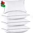 JOLLYVOGUE Pillows Standard Size Set of 4, Collection Bed Pillows for Sleeping, Hotel Quality Pillows for Side, Back and Stomach Sleepers, Soft Supportive Oeko-Tex Certified Down Alternative Filling