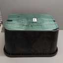NDS 117BC* 15 in. X 22 in. Rectangular Jumbo Valve Box and Cover, 12 in. Height, Irrigation Control Valve Lettering, Black Box, Green Overlapping Cover, Black/Green