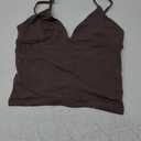SUUKSESS Women Sexy Deep V Neck Sleeveless Fitted Basic Tops Y2K Tank Top Cami S