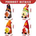 4 Pcs Fall Ceramic Gnomes Decorations for Home 4'' Thanksgiving Decor Welcome Fall Sign Gnomes Figurines Autumn Tabletop Sculpture Table Centerpiece for Home Housewarming Gifts