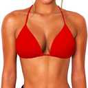 OZICERD String Bikini Tops for Women Bathing Suit Swim Tops Sexy Triangle Bikini Top Red XXL