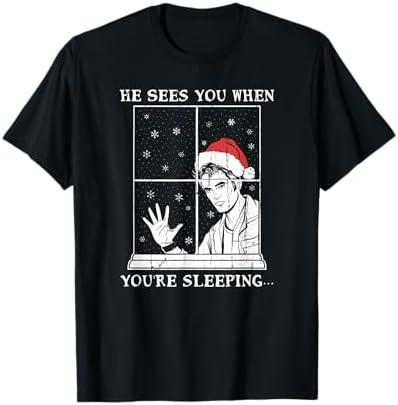 He Sees You When You are Sleeping T-Shirt, Size XL