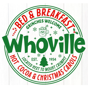 Rustic Christmas Decorations, Bed and Breakfast Wooden Sign Decor, Snowman Wooden Sign, Christmas Decor for Table Shelf 8x8 Inch