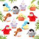Jenaai 12 Pcs Mini Bird Stuffed Animals Bulk 4 Inches Small Cute Soft Forest Plush Elephants Stuffed Animal Toys for Girls Boys Birthday Baby Shower Decoration Party Supplies(Multicolor)
