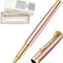Rose & Pearl Rollerball Pen – Luxury Brass Pen Gift Set for Women, Jewelry-Inspired Design, Glossy Finish, with German Refill, Romantic Gift for Her, Anniversary & Valentine’s Day (Rose Gold)