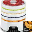 COSORI Food Dehydrator Machine for Jerky, 5 Trays with 165F Temperature Control and 48H Timer, 350W Dryer for Fruit, Herbs, Meat, Veggies and Dog Treats, 50-Recipes Book Included (White)