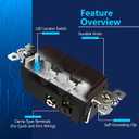 LIDER Minimalist Design Matte Finish Lighted Triple Switch, Combination Frameless Decorator Switch with Locator Light, Ground Terminal, Single Pole, 15A 120-277V, UL Listed, LCS3-1P-BR, Brown