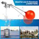 1/2 Inch Stainless Steel Float Valve – Heavy Duty 304 SS Automatic Water Level Control, Adjustable Arm with 5" Float Ball, Leak-Proof Design for Tanks, Troughs