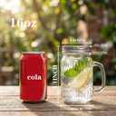 DaYammi Mason Jars with Lids and Straws, 6 Pack 16 Oz Glass Cups for Cold Beverages, Juice, Smoothies, Iced Coffee, Cocktails Leak-Proof Drinking Glasses with Sealed & Straw Lids, Clear