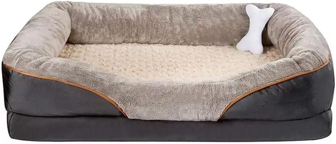 Human Dog Bed for People Adults, Washable Faux Fur Nap Bed Adult Oval for People, Large Pet Beds Memory Foam Orthopedic Pet Beds Luxury Dog Bed for Large Dogs (S)