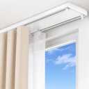 Double Ceiling Curtain Track 6ft, Heavy Duty Track System, White
