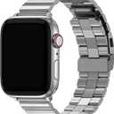 Fullmosa Compatible with Apple Watch Metal Bands 49mm 46mm 45mm 44mm 42mm 41mm 40mm 38mm, Stainless Steel iWatch Band Men Women for Apple Watch Series 11 10 9 8 7 6 5 4 3 2 1, Ultra3/2/1, SE3/2/1 (Silver)