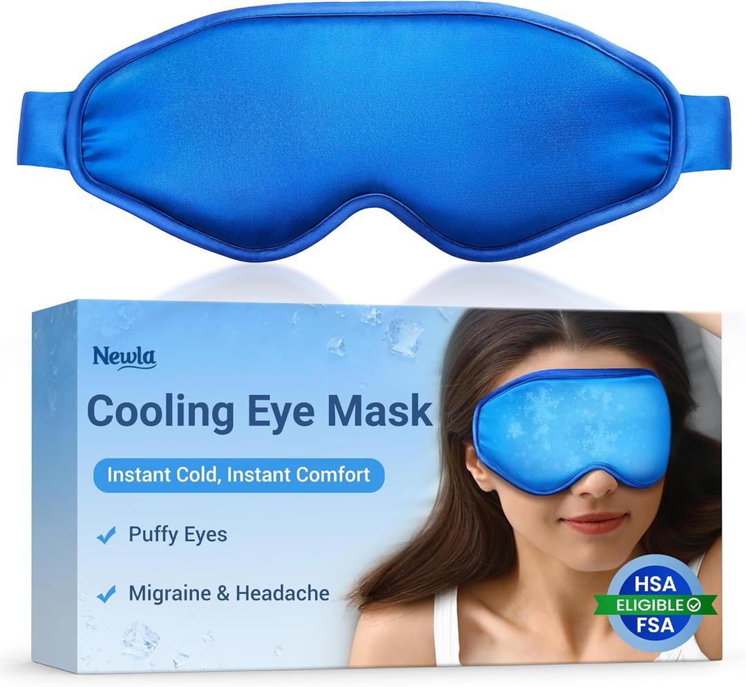 Cooling Eye Mask for Puffy Eyes: Fsa Eligible Items Hsa, Face Ice Eye Pack for Migraine After Surgery Relief - Reuable Cold Compress for Headaches Puffiness - Comfortable Weighted Fit Gel Sleep Mask