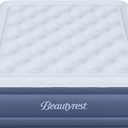 Beautyrest 17" Supreme Air Auto Shut-Off Air Mattress with Built-in SureLock Pump, Puncture-Resistant Dura-Vinyl, Raised Edge Support, Supports 650 lbs, Best for Home, Camping, Guests, Queen