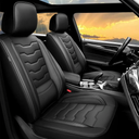 Fit Rogue Car Seat Covers Premium Leather for Nissan Rogue 2014-2024 2025. Waterproof， Breathable, Scratch-Resistant & All-Weather Seat Cushion Protector （Full Set,Black