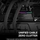 EZDIY-FAB UNIFAS ARGB 24Pin PC PSU Extension Cable,16AWG ATX 24Pin Power Extension,Unified Dual-Tube Design for Clean PC Cable Management,Black
