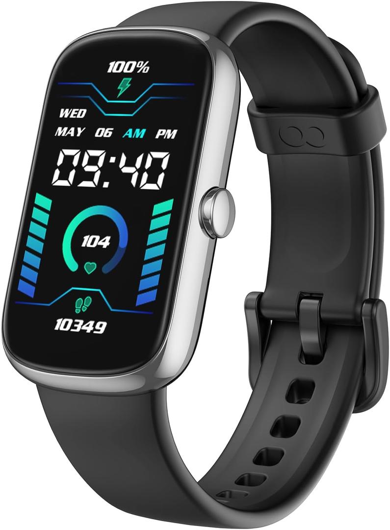 Fitness Tracker with Heart Rate Blood Oxygen Sleep Monitor, IP68 Waterproof Activity & Fitness Trackers Pedometer, Fitness Watches for Women Men, Step Counter Wrist 5.5''-7.8'' (Black)
