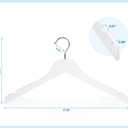 TOPIA HANGER White Wooden Hangers 30 Pack, 0.28 inch Slim Wood Clothes Hanger with Flat Design and Smooth Notches, Lightweight & Durable Space Saving Hangers for Shirt, Coat, Camisole-CT31W, 30 PCS