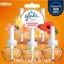 Glade PlugIns Refills Air Freshener, Scented and Essential Oils for Home and Bathroom, Hawaiian Breeze, 3.35 Fl Oz, 5 Count
