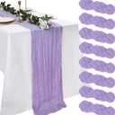8 Pack Lilac Purple Cheesecloth Table Runner Easter 10ft Boho Gauze Fabric 120 Inch Cheese Cloth Table Runner Rustic Sheer for Spring Romantic Wedding Decor Baby Shower Party Decoration