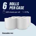Cascades PRO Tandem Interfold Napkins – 1-Ply, White – For Tandem Dispensers – Durable and Absorbent Disposable Paper Napkins for Foodservice, Restaurants, and Cafeterias – 6,016/Case – T411 – White, 600 sheets