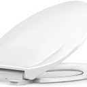Toilet Seat Elongated,Toilet Seat with Quick-Release And Quick-Attach, Plastic Toilet Seat with Soft Close,Easy Install and Clean - White