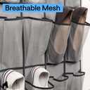 GORILLA GRIP Over the Door Shoe Organizer, 12 Large Breathable Mesh Pockets, Space Saving Hanging Storage Holder, 2 Hook Closet Rack Hanger, Hangs on Closets for Shoes, Accessories, 64H x 9.5W Grey