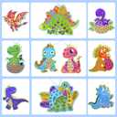 EDSPORTSHOUSE Mosaic Foil Stickers Craft Kits for Kids -Dinosaur DIY Party Favors Craft Activity,Travel Toys,Easter Basket Stuffers,Birthday Gifts for Girls Boys Ages 3,4,5,6,7,8