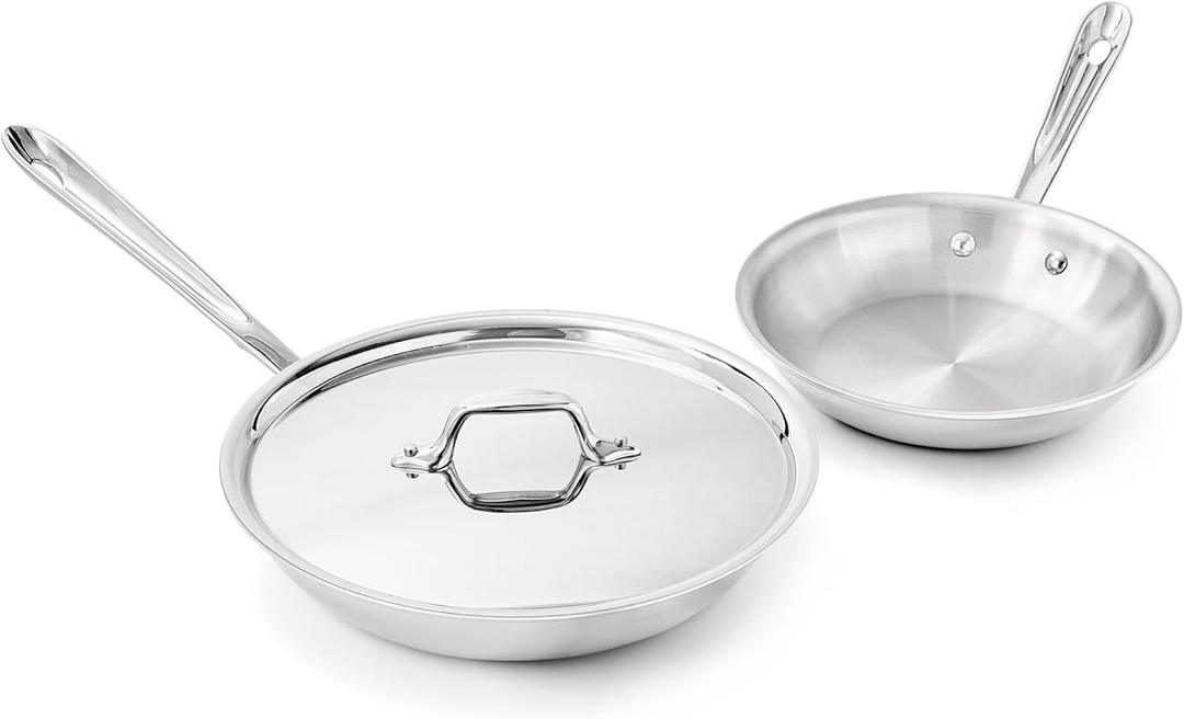 All-Clad D3 Stainless Steel 2-Piece Fry Pan Set, Made in the USA