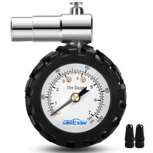 Presta Valve Gauge, GODESON Analog Presta Valve Bicycle Tire Pressure Gauge,100PSI/7Bar, Suitbale for Hybrid Bike Tire Inflation Range