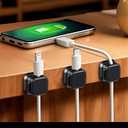 5 x Magnetic Cord Organizer, 4 Pack Cable Clips for Desk & Nightstand - Adhesive Cord Holder for Charging Cables, USB & Phone Charger Cord Management for Home, Office, Car - No Residue