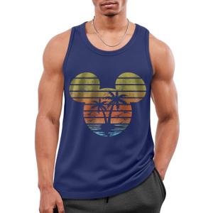 Flafens Tank Tops Men Summer - Sleeveless Shirts Workout Gym Cotton Tank Shirts Graphic Loose Fit Running Sports Casual (Blue, XL)