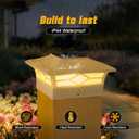 JOFIOS Solar Fence Post Lights, Cap Lights for 4x4/5x5 Vinyl Fence and 4x4/6x6 Wooden Post, Warm White/Cool White Lighting, White Solar Cap Outdoor Waterproof Decorate Garden Pathway Dcek Patio
