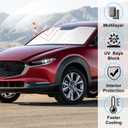 Windshield Sun Shade Compatible with Mazda CX-30 2019-2024 2025 2026 CX30 Accessories Foldable Sun Visor Protector Sunshade Blocks Rays & Heat
