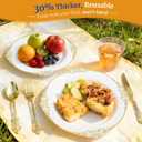 AIRE 175PCS Gold Plastic Plates for Party Supplies Dinnerware Sets for 25 Guests, Vintage Disposable Plastic Party Plates Cups Spoons Forks Knives Napkins for Wedding Birthday Christmas BBQ Parties