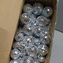 Funtery 100 Pcs Mirror Disco Balls Bulk Assorted Silver Hanging Disco Ball Decor for Home Wedding Birthday Dance Music 70 S Theme Party Christmas Tree Ornaments(1.2'',1.6'',2'',2.4'',4'')