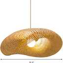 Pendant Lighting for Kitchen Island, Modern Twist Hanging Light Kit Bamboo 1 Light Dining Room Pendant Lamp in Beige (31.5 inch)