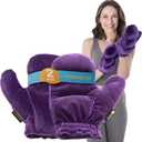 SunnyBay Microwavable Heated Hand Warmer Gloves for Women and Men, Weighted Arthritis Gloves for Women for Pain, Stay-on Wrist Elastic and Bulk-Free Grip for Maximum Functionality, Pair(Small)