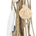 Deco 79 Jute Rope Fish Home Wall Decor Layered Hanging Wall Sculpture with Blue Starfish and Shell Accents, Wall Art 6" x 2" x 24", Brown (5.9L" x 1.8W")