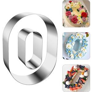 ZADE 11 Inch 304 Stainless Steel Large Size Number Cake Mousse Mold Number 0 Tiramisu Cheesecake Mold Cookie Cutter Bakeware 3D Cake Baking Pan for Birthday and Baking, Party