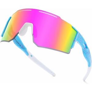Polarized Sports Sunglasses for Men Women Running Sunglasses Youth Cycling Baseball UV400 Protection (C8)