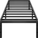 HLIPHA Metal Platform Bed Frame 18 Inch Tall,No Box Spring Needed,Twin Size Bed with Heavy Duty Strong Support Slats,Easy to Assemble,Black